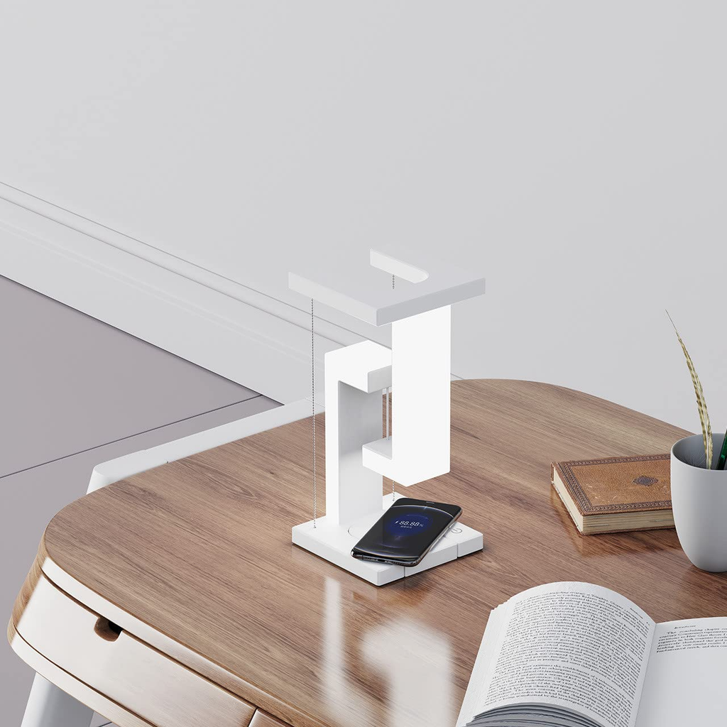 Modern Floating LED Table Lamp with Wireless Charging – Creative Magnetic Suspension Desk Light for Bedroom & Office