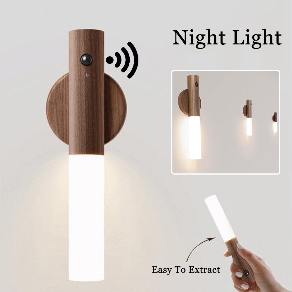Auto LED USB Rechargeable Magnetic Motion Sensor Night Light for Cabinet, Corridor & Bedroom