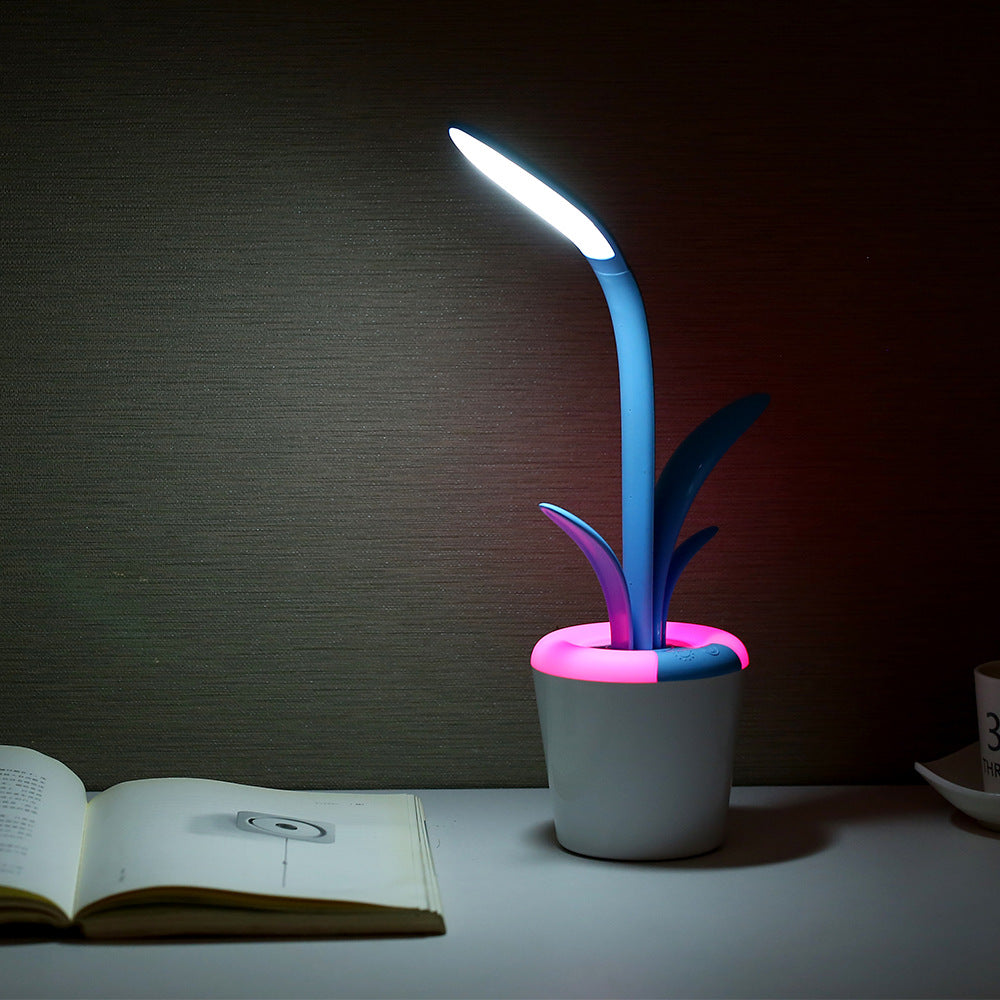 Modern USB Rechargeable LED Desk Lamp with Eye Protection, Touch Control & RGB Night Light