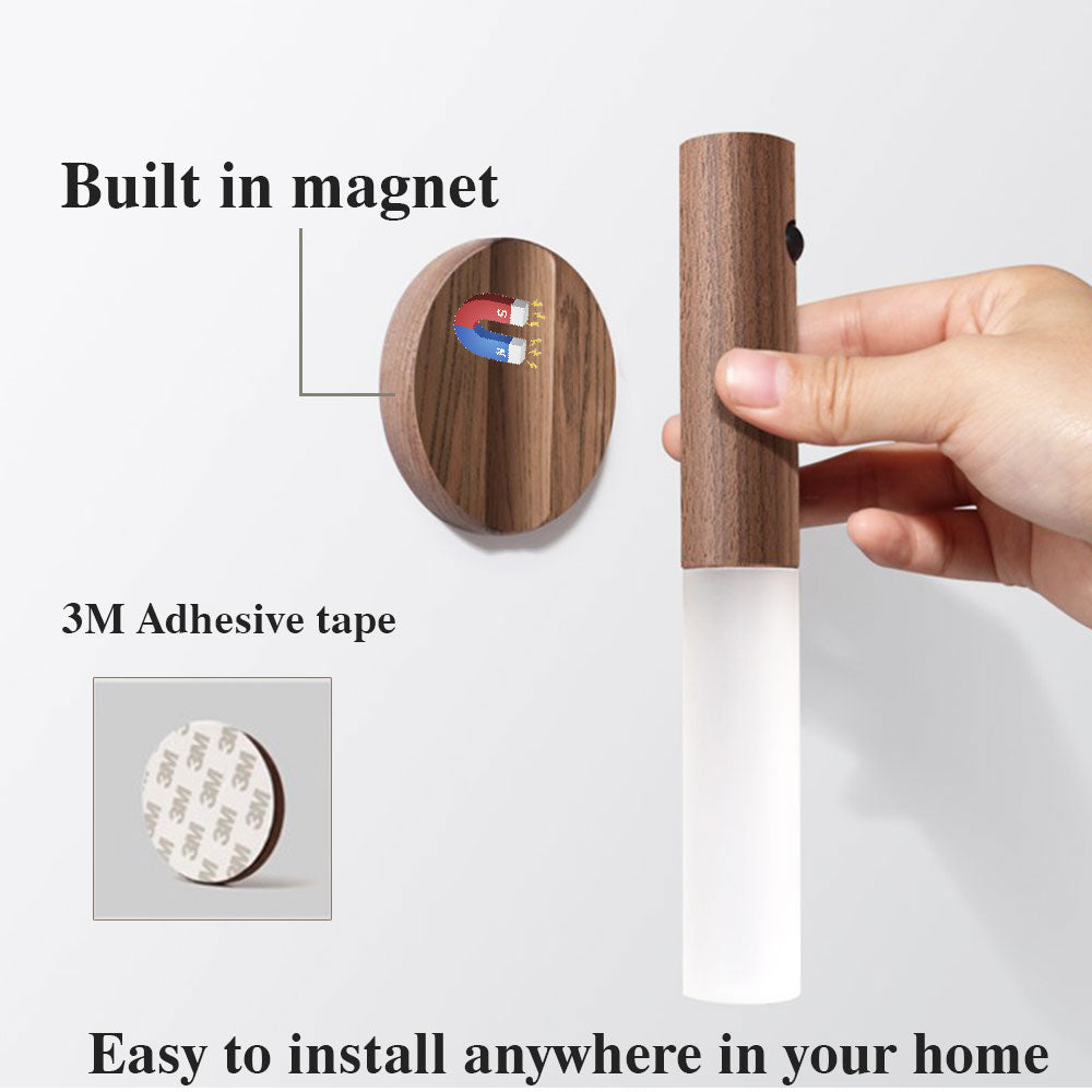 Auto LED USB Rechargeable Magnetic Motion Sensor Night Light for Cabinet, Corridor & Bedroom